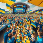 DALL·E 2024-02-24 12.01.52 - Create a vibrant and meaningful photo of a beer party organized in support of Ukraine. The scene is set in a large, open space decorated in the colors.webp
